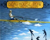 Boathouse Row illustration, 8x10 matted print(Philadelphia)