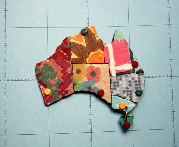 I Call Australia Home Lino Brooch