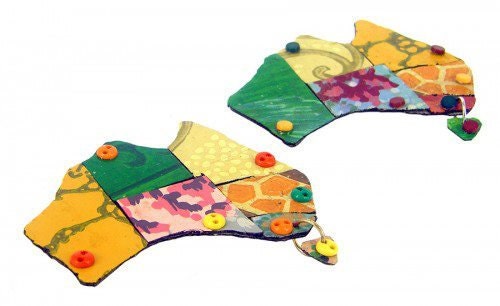 I Call Australia Home Lino Brooch