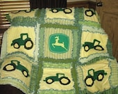 Rag Quilt Pattern, Tractor Applique, Sewing, Baby Blanket, Email, PDF