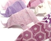 10 Origami Elephants - Purple Designs