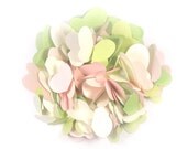 100 Large Paper Butterflies - Pink, Cream, Green Cardstock