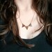 18 inch copper banner necklace on brass chain 1118