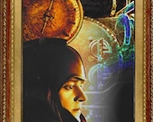 Traveler - 11x14 Steampunk Time Travel Science Fiction Fine Art Digital Collage Print