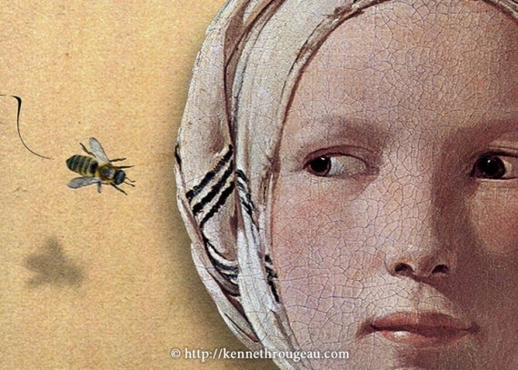 Bonnie & The Bee - 11x14 Fine Art Digital Collage Print