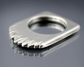 Iceberg - Brushed Sterling Silver Ring - Statement Ring