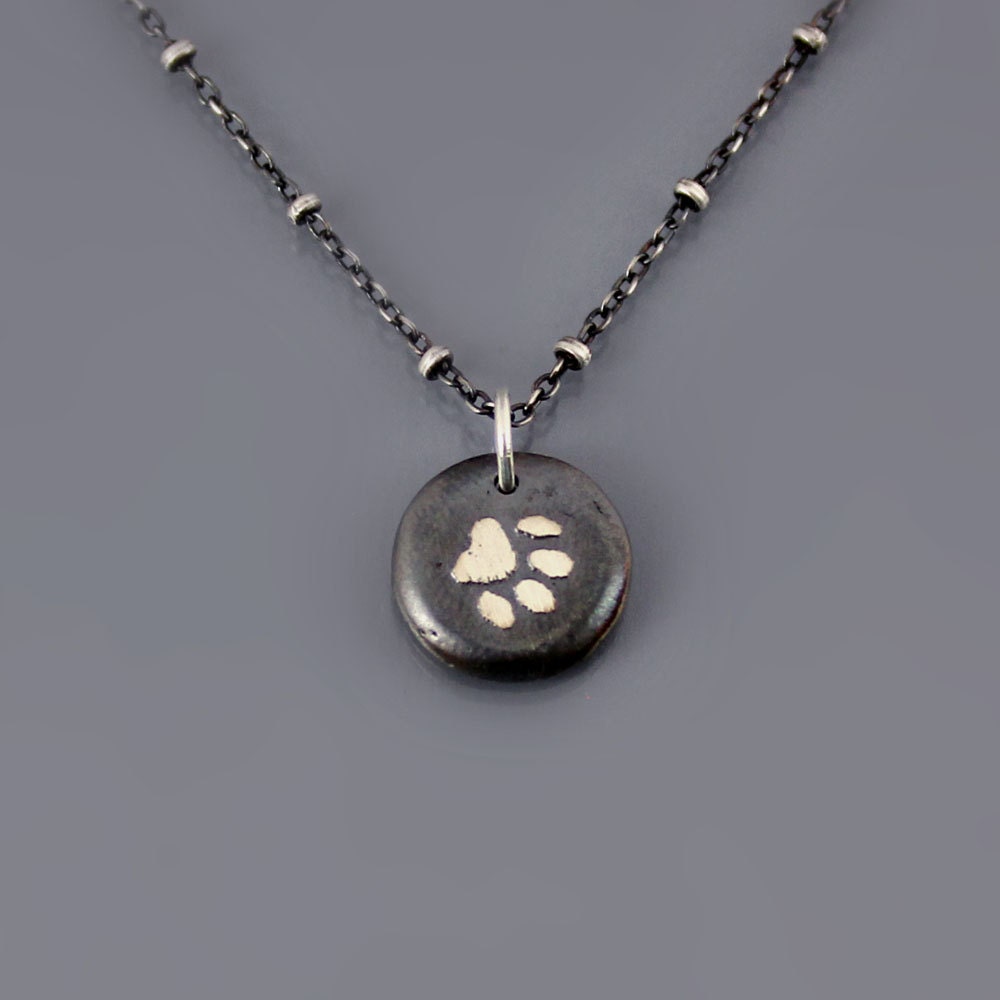 Small Chunky Paw Print Necklace