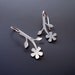 Simple Flower Earrings - Brushed Silver - Drop Earrings
