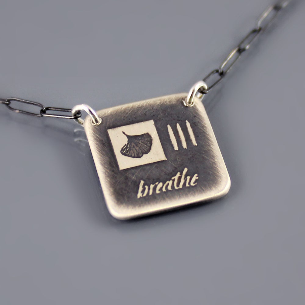 Breathe Necklace - Inspirational Sterling Silver
