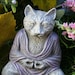 Cat Buddha Statue Meditate with "Nirvana" the Wise Buddah Cat Sculpture