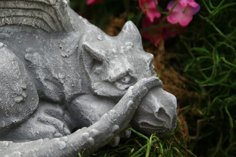 Baby Dragon Statue  - Shy Sydney Peeks Out From Behind His Tail