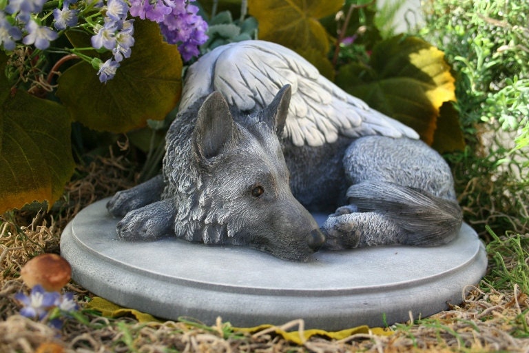 German Shepherd Angel Dog Statue - "Forever My Guardian Angel"