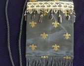 SmartBag, Black/Gold, Large Fleur de Lis