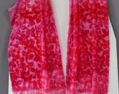 Burnout Velvet Scarf, Hand Dyed, Pink Floral
