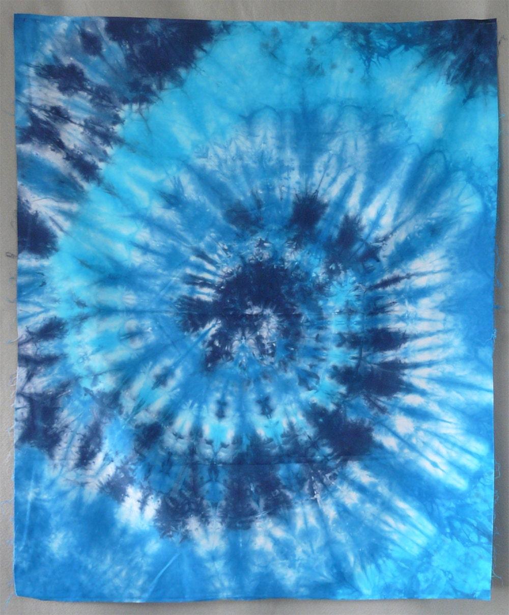 Cotton Sateen, Hand Dyed Yard, Sky Swirl, cobalt, turquoise, cerulean