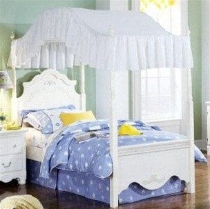 Full Size Solid White Bed Canopy Fabric Top by TheFurnitureCove