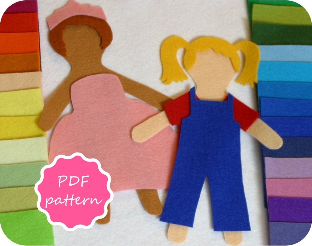 Matilda Felt Paper Doll Pdf Pattern for Flannel Board - Instant Download