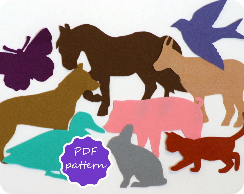 Felt Farm Animals for Flannel Board or Story Board Play Pdf Pattern - Instant Download
