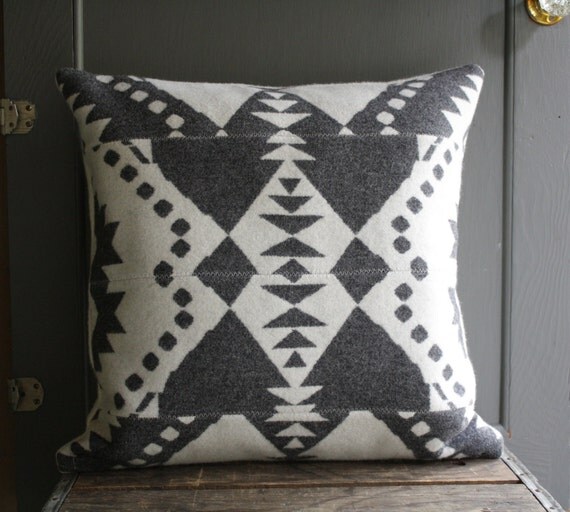 handmade pendleton wool pillow cover by littlebyrdvintage on Etsy