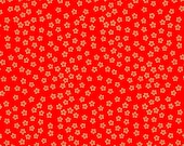 Gold Flowers on Red Japanese Yuzen Chiyogami Washi Paper Sheet 23 x 15 cm (9 x 6 inches)
