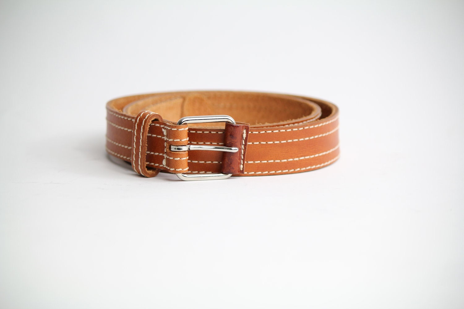 Vintage 1970s Italian Leather Belt / m