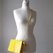 80s NEON YELLOW leather shoulder bag