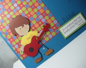 PREMADE God First Guitar Boy SCRAPBOOK PAGE