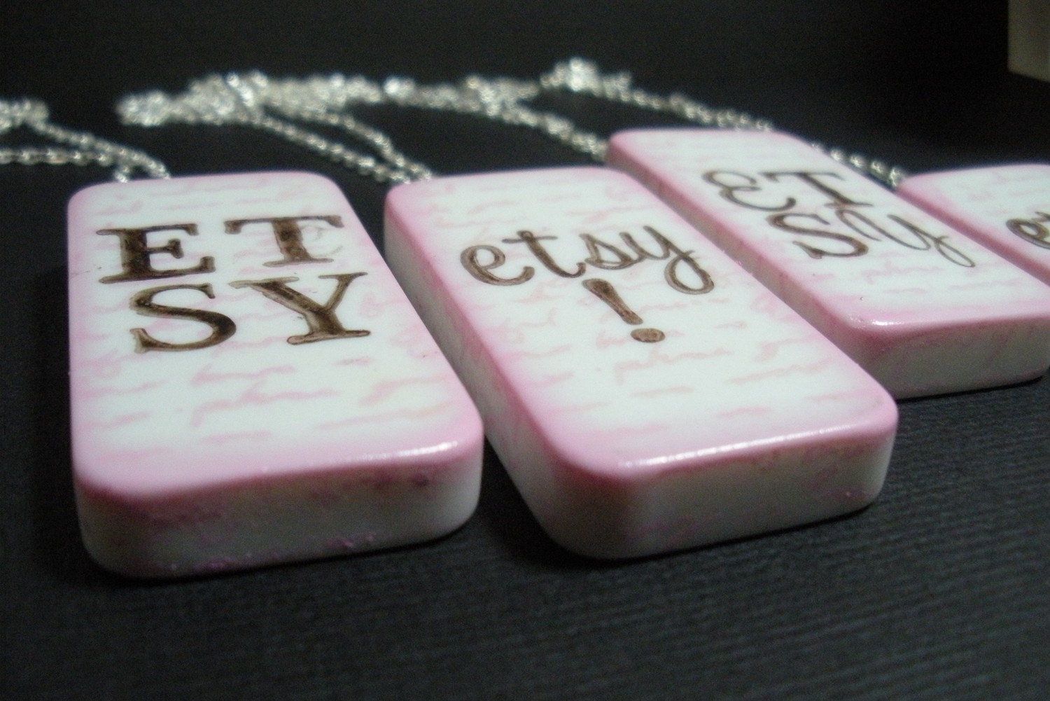 ETSY Domino Pendant Hand Made Domino Art