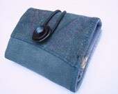 Smoky blue recycled suede wallet