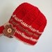 Red and Brown Flower Band Beanie - 12 to 24 months, Other Sizes Available- Free International Shipping