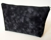 Makeup Bag Cosmetic Bag in Black Marble Overnighter Medium Size