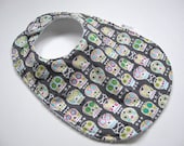 Baby Bib in Grey Boneheads