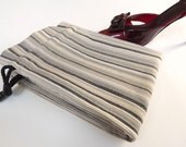Shoe Bag Lingerie Bag in Black Sand Stripe
