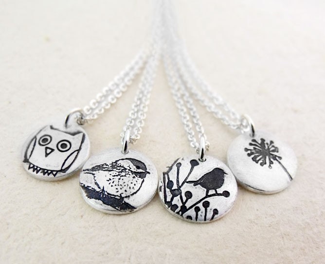 Bridesmaids necklaces - silver - Set of 4 your choice of design