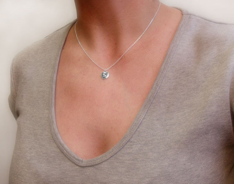Chicken necklace -  silver hen jewelry - tiny pendant