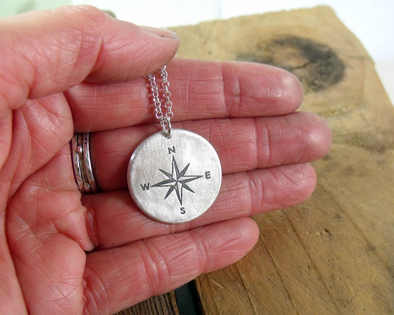 Graduation - Thoreau inspirational quote necklace - Compass jewelry