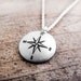 Compass necklace - silver handmade Compass rose
