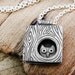 Owl necklace silver - Whimsical owl in a tree - Made to order