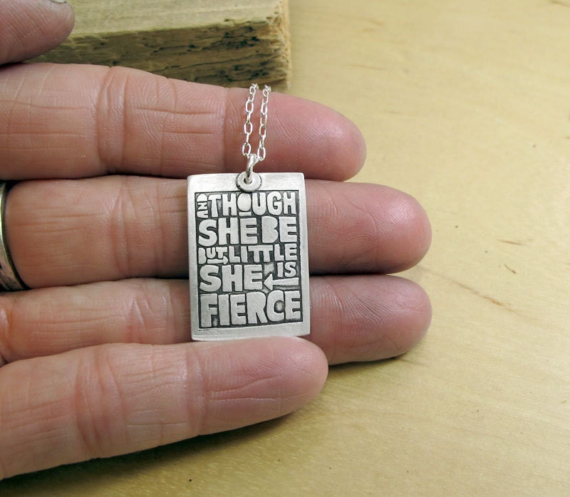 Motivational quote necklace - Shakespeare - silver inspirational quote jewelry