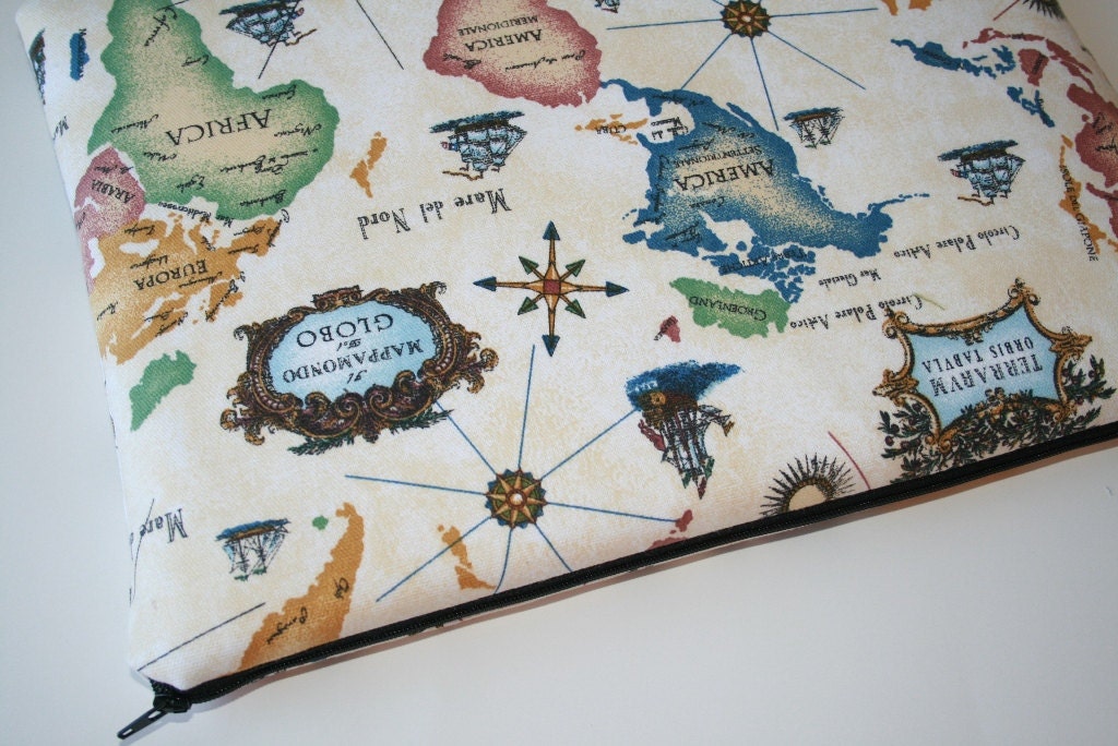 Last ONE Laptop Sleeve 13 inch Macbook or 13 inch Macbook Pro - World Map