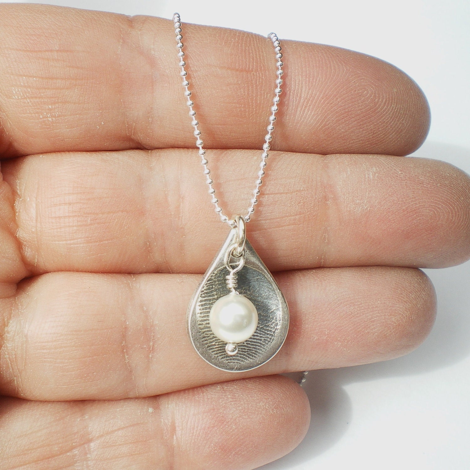 Silver Fingerprint Necklace, Silver Fingerprint Jewelry,  Baby Fingerprint Necklace, Mother Necklace,Customized, Personalized