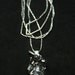 STEEL COLORED DRUZY NECKLACE WITH ANTIQUE BUGLE BEADS