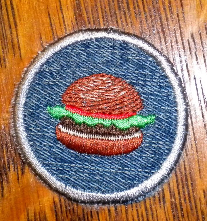 Hot and Juicy Hamburger Iron-on Patch / Merit Badge