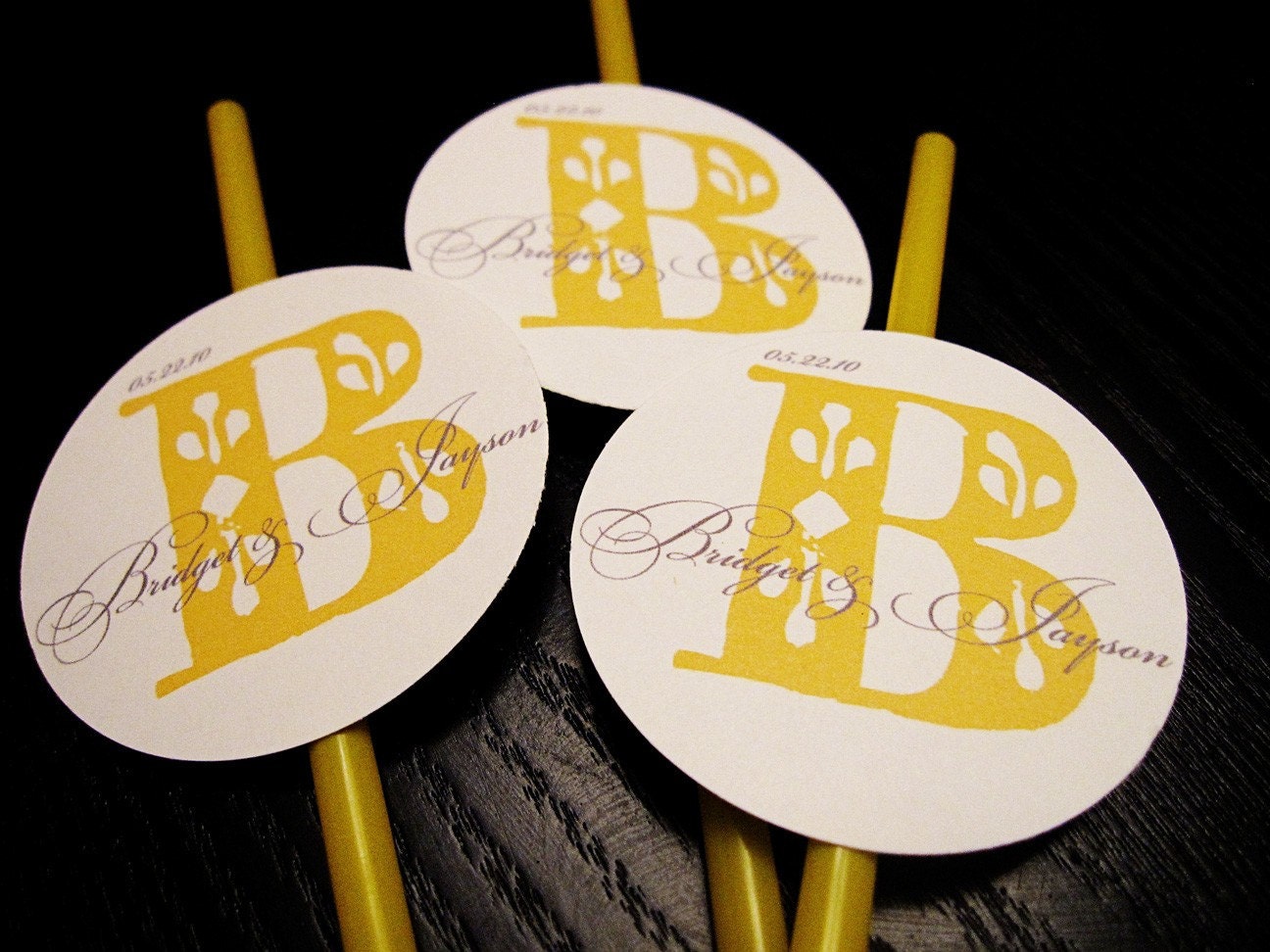 Custom Drinking Straw Medallions - Set of 12