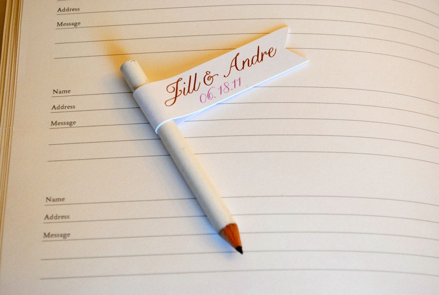 Itsy Bitsy Guest Book Pencil Flags - Set of 6