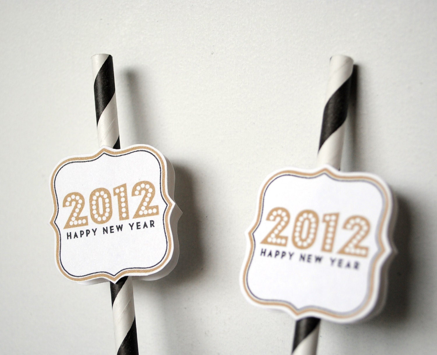 New Years Drink Straw Medallions - PRINTABLE