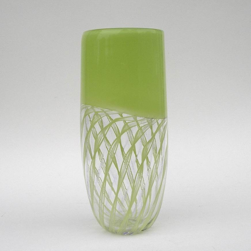Hand Blown Green Glass Vase