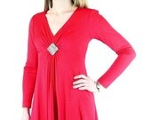 1970s Prom Party Dress Red Formal Modern Size 8 Small