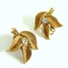 Gold Leaves Clip On Earrings Vintage Jewelry