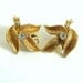 Gold Leaves Clip On Earrings Vintage Jewelry